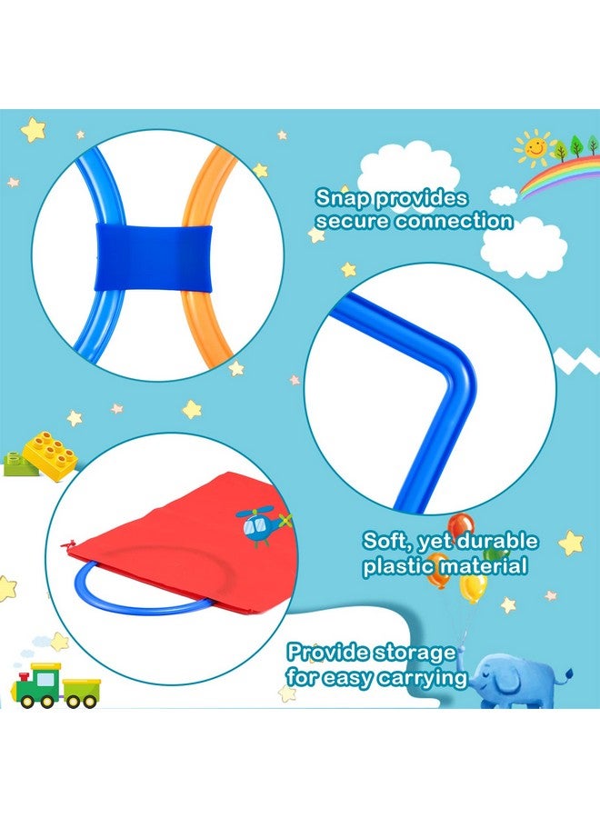 Woanger ووانجر 2 مجموعة من مربعات القفز الخارجي 20 قطعة لعبة حلقة القفز مع 30 قطعة موصلات دورة عقبات داخلية وخارجية لتدريب الأطفال على الرشاقة (حلقة، مربع، 11 بوصة، 15 بوصة) - Image 3