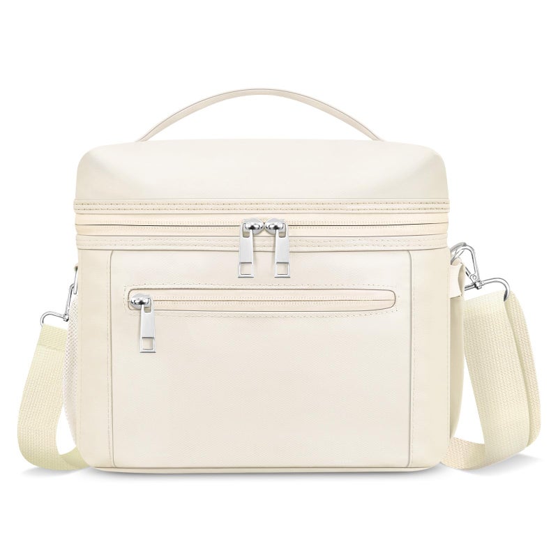 DALINDA Insulated Lunch Bag for Women MenSmall Reusable Lunch Box LeakProof Cooler Cute Bag Lightweight LunchBags for Work CreamBeige