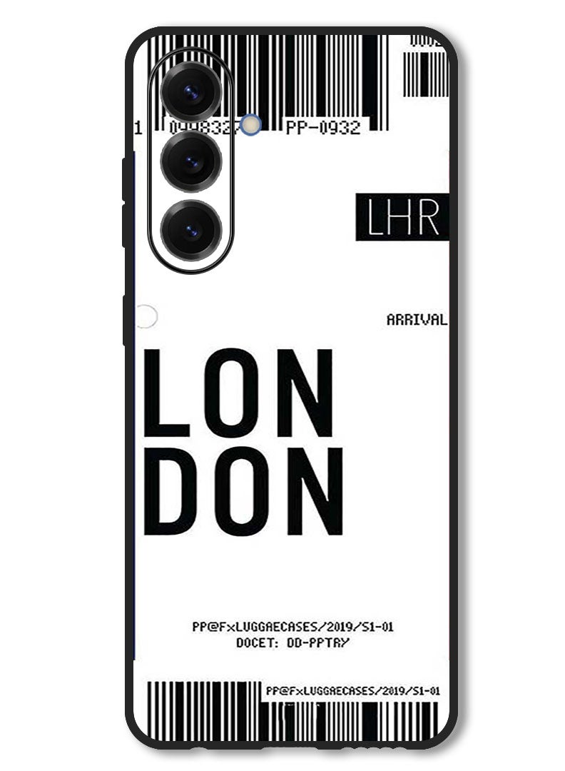Theodor Case Compatible with Samsung Galaxy F56 6.74 Inch Protection Shockproof Bumper Cover London boarding pass - Image 1