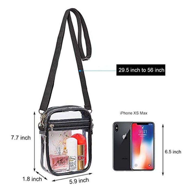 Spot Wholesale Transparent Pvc Shoulder Crossbody Bag Travel Shopping Bag Gym Beach Bag Storage Bag Wallet Bag - Image 3