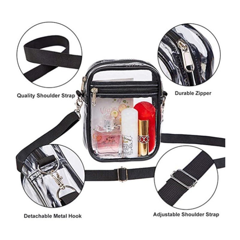 Spot Wholesale Transparent Pvc Shoulder Crossbody Bag Travel Shopping Bag Gym Beach Bag Storage Bag Wallet Bag - Image 5