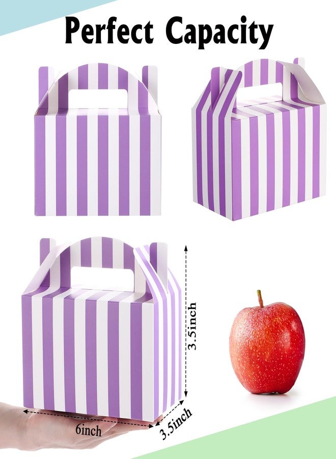 Skyygemm 24 Pcs Carnival Treat Boxes Circus Gable Gift Box Rainbow Pastel Striped Paper Favors Snack Goodie Boxes for Birthday Carnival Theme Party Decorations, 6 x 3.5 x 3.5 Inch - Image 2