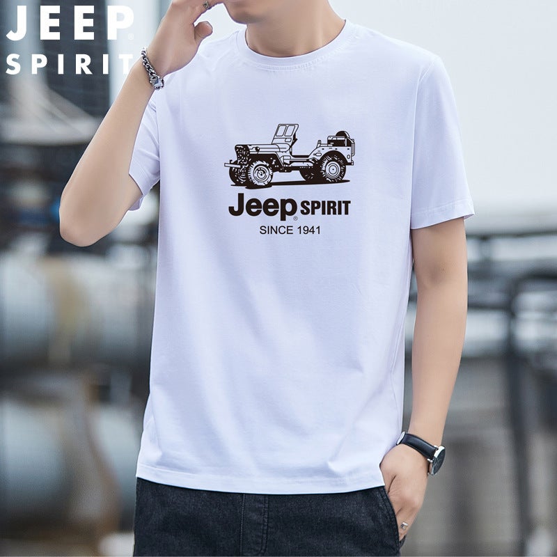 Jeep Spirit Men'S Short-Sleeved T-Shirt Summer Trendy Loose T-Shirt Trendy Brand Half-Sleeved Men'S Top 279027 - Image 4