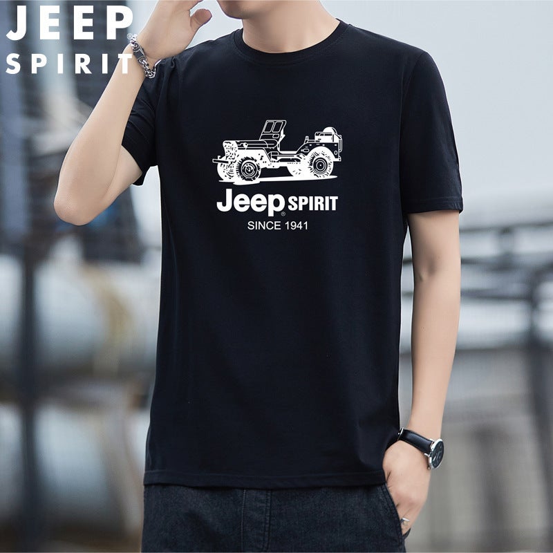 Jeep Spirit Men'S Short-Sleeved T-Shirt Summer Trendy Loose T-Shirt Trendy Brand Half-Sleeved Men'S Top 279027 - Image 3