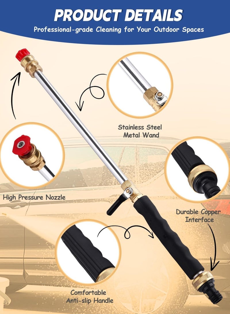 Jet Nozzle Power Washer for Garden Hose, Includes 2 High-Pressure Nozzles and Quick Connectors | Hydro Jet High Pressure Washer Tools - Image 2