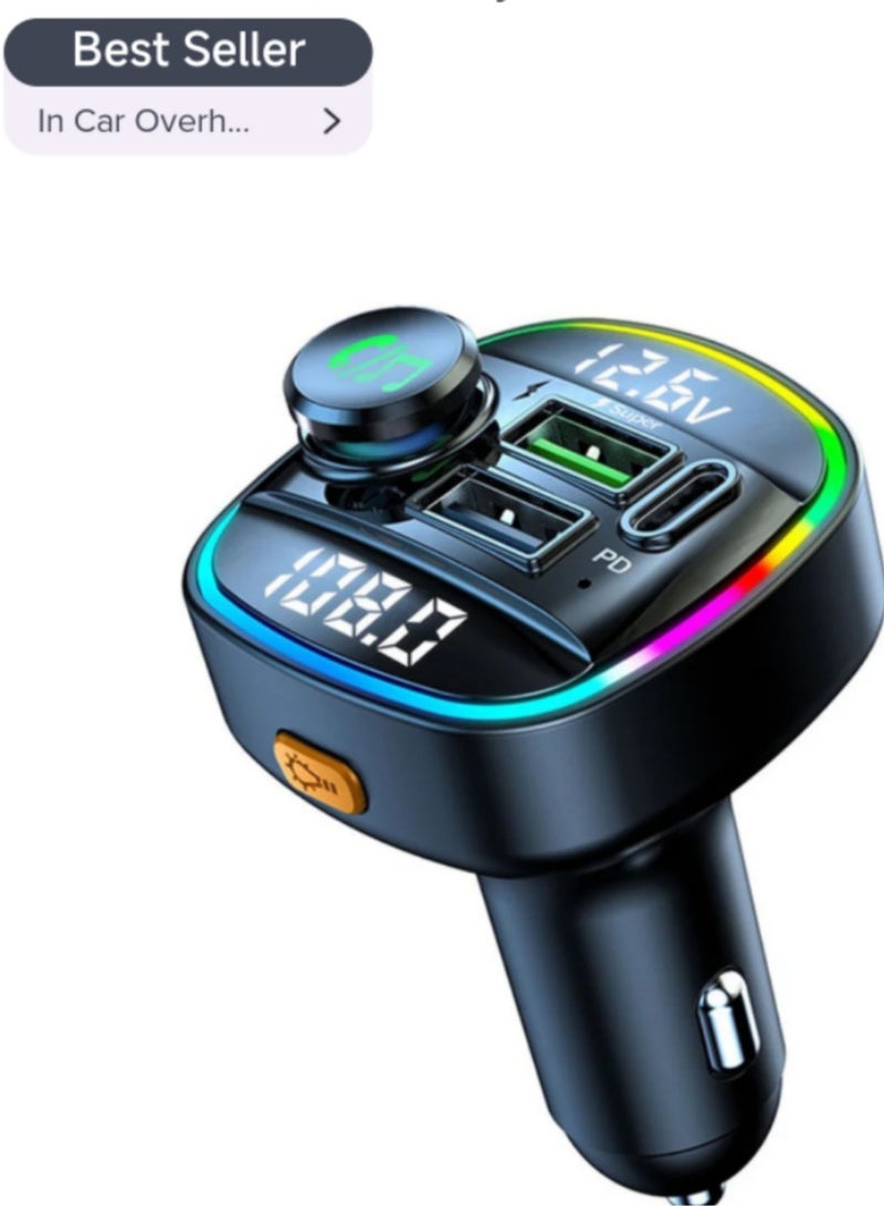 Generic Dual Display Voltage Detection for Car Bluetooth Charger Car MP3 Bluetooth Player Lossless Sound Quality USB Quick Charge  - Image 1