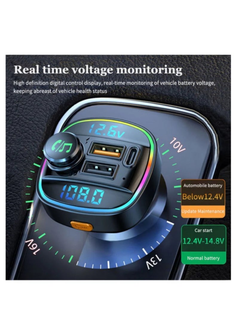 Generic Dual Display Voltage Detection for Car Bluetooth Charger Car MP3 Bluetooth Player Lossless Sound Quality USB Quick Charge  - Image 4