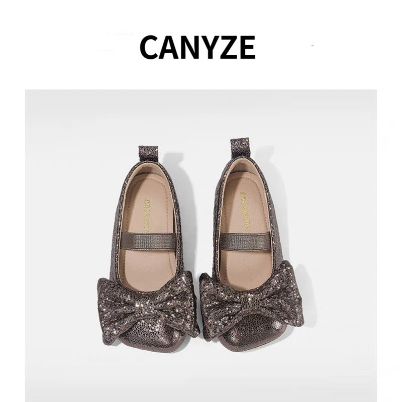 Canyze Girls Princess Shoes 2024 Autumn New Children Bow Leather Shoes Soft Sole Performance Dance Shoes - Image 3