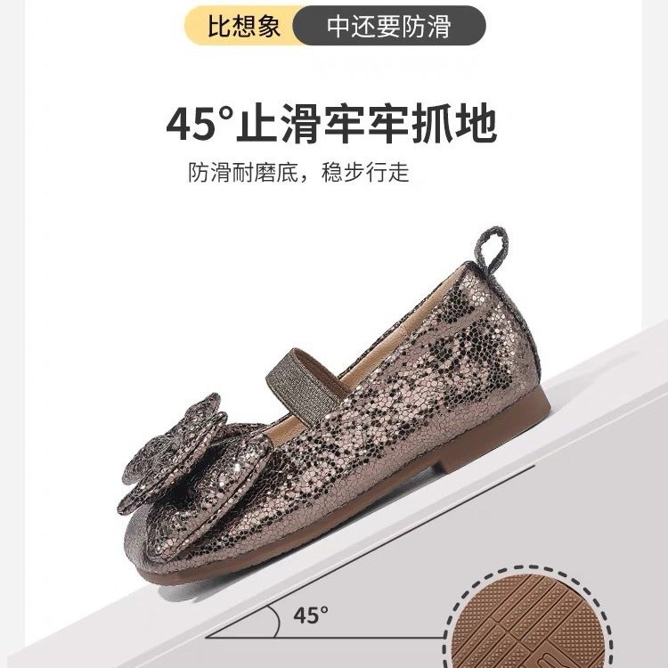 Canyze Girls Princess Shoes 2024 Autumn New Children Bow Leather Shoes Soft Sole Performance Dance Shoes - Image 5