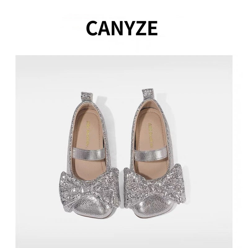Canyze Girls Princess Shoes 2024 Autumn New Children Bow Leather Shoes Soft Sole Performance Dance Shoes - Image 2