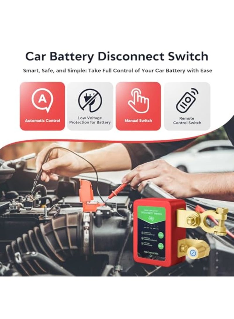 SYOSI Remote Car Battery Kill Switch, Smart Voltage Disconnect for Vehicle, RV, ATV, Truck, Boat - Prevents Cell Drain, Easy Installation, Reliable Power Cut Off (12V，No LED) - Image 2