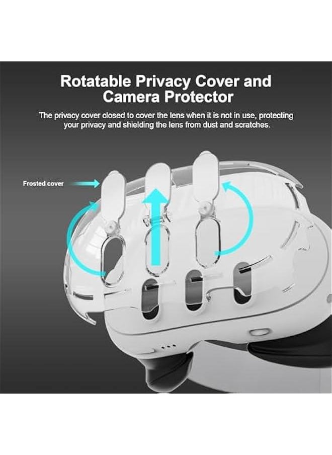 ماركة غير محددة - مجموعة حافظات واقية لجهاز Meta Quest 3، ملحقات لجهاز Oculus Quest 3، حافظة مقاومة للصدمات والخدش مع غطاء سماعة رأس واحد، 2 مقبض وحدة تحكم، 3 عدسات كاميرا من الزجاج المقوى - Image 1