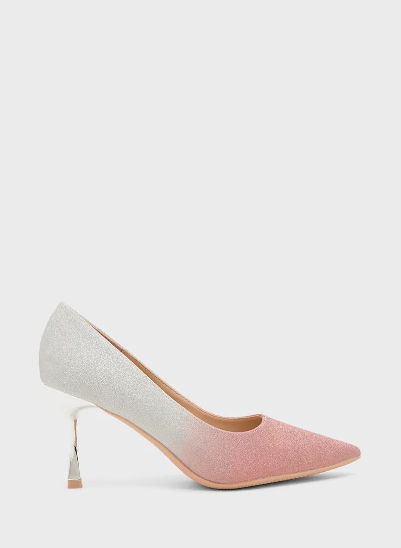 جينجر High Heeled Glitter Pump