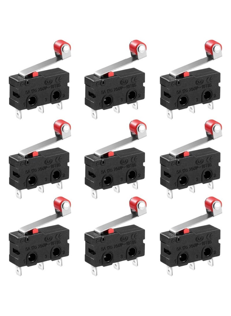 10-Pieces Limit Switch Micro Roller Lever Arm, NO/NC Limit Switch KW12-3 - Image 1