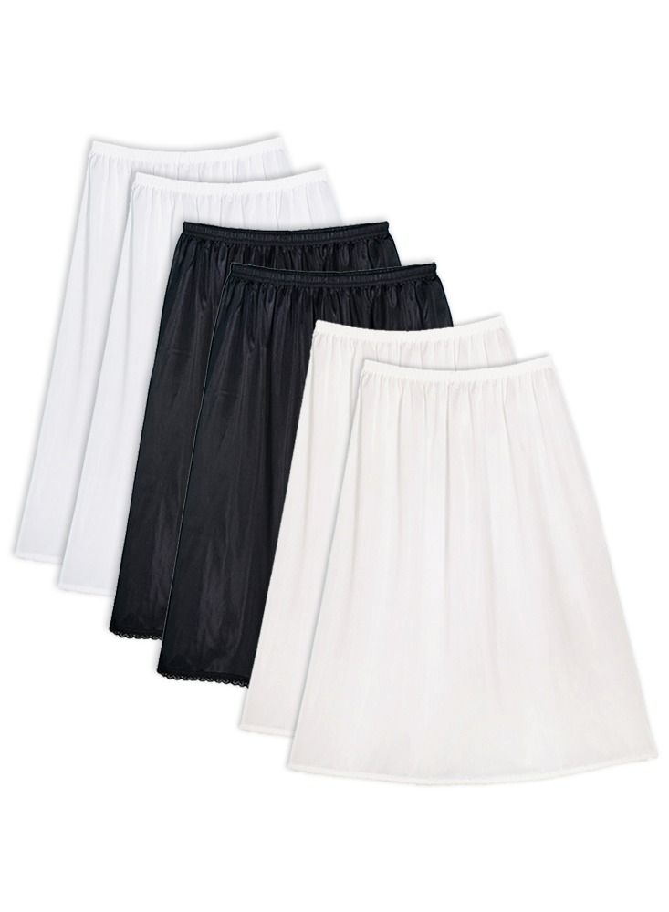 City Rose 6 - Pieces Short Soft inner Skirt with Elasticised Waistband and Small Dantel Women Multicolor - Image 1