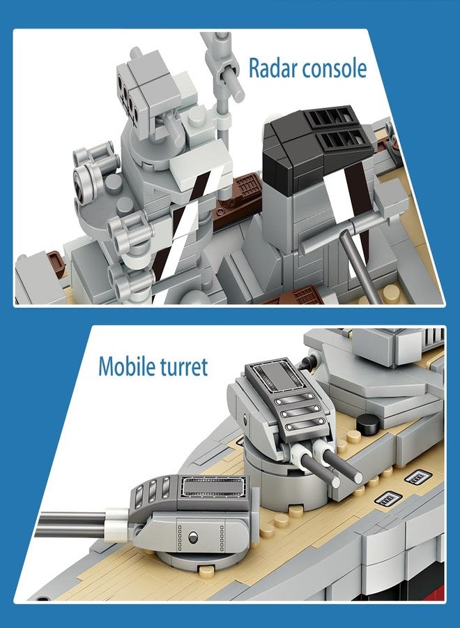 DUANT Technik FC4201 German Battleship Bismarck Building Blocks, 2081 PCS MOC Large WWII German Military Warship Marine Battleship Model for Adult - Image 5
