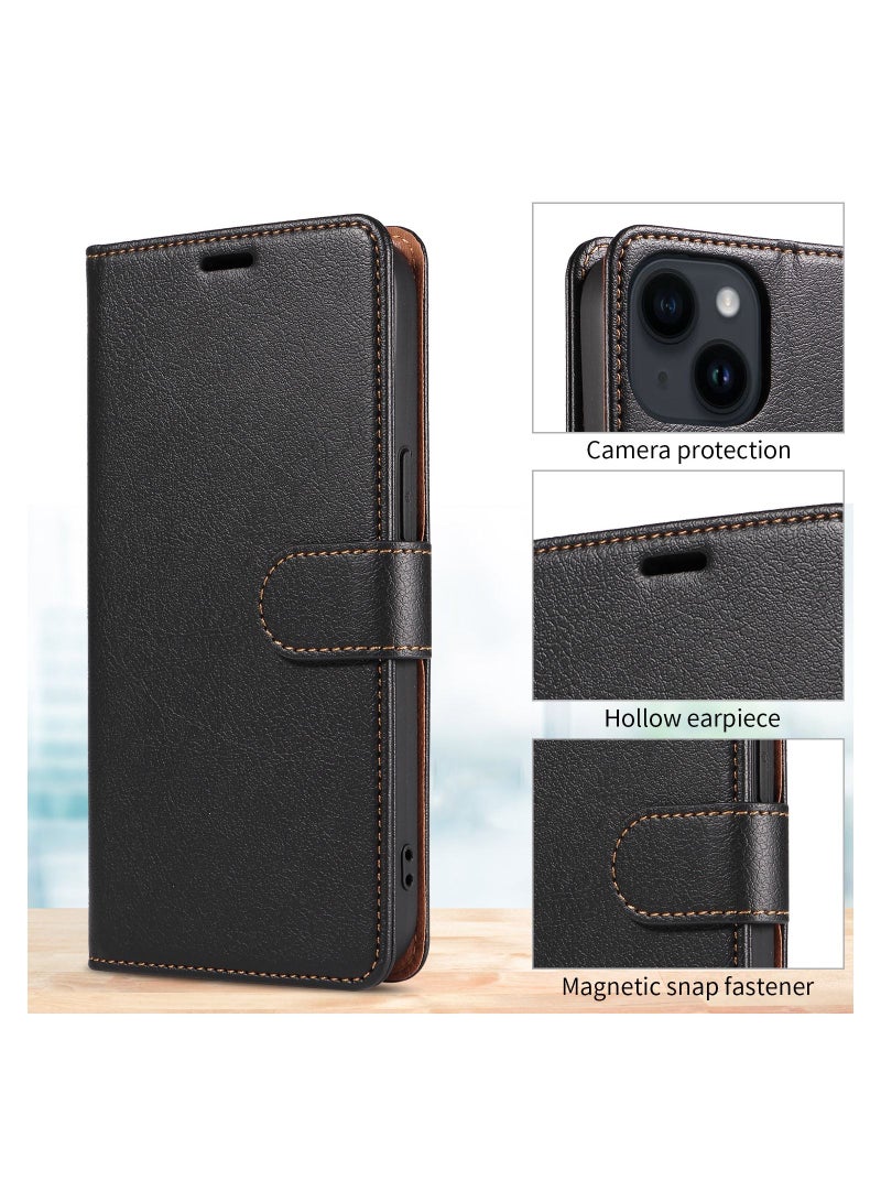 DUNISO iPhone 14 Pro Max 6.7" Leather Wallet Case RFID Blocking 4 Credit Card Holder Flip Folio Book Protective Cover Women Men for Apple 14 ProMax 5G Phone case Black  - Image 2
