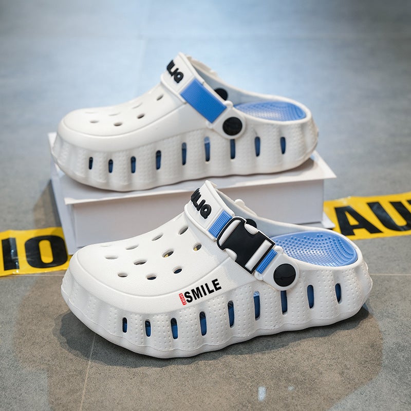 Women'S Comfortable Clogs With Holes, Summer Outdoor Closed-Toe Slippers For Children, Boys And Girls, Thick-Soled Non-Slip Beach Shoes - Image 1