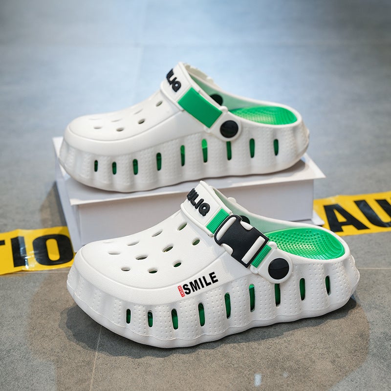 Women'S Comfortable Clogs With Holes, Summer Outdoor Closed-Toe Slippers For Children, Boys And Girls, Thick-Soled Non-Slip Beach Shoes - Image 2