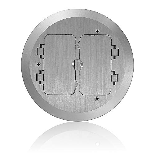 Leviton Concrete Floor Box Nickel Plated Cover Plate, 2 Decora Flip Lids, FBC2F-N - Image 1
