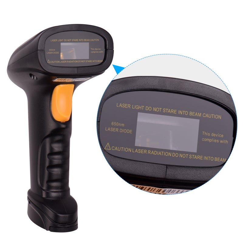 2.4G Wireless Handheld 1D Barcode Scanner Bar Code Reader with USB Cable Receiver Bracket Compatible with Linux Android MacOS Windows - Image 3