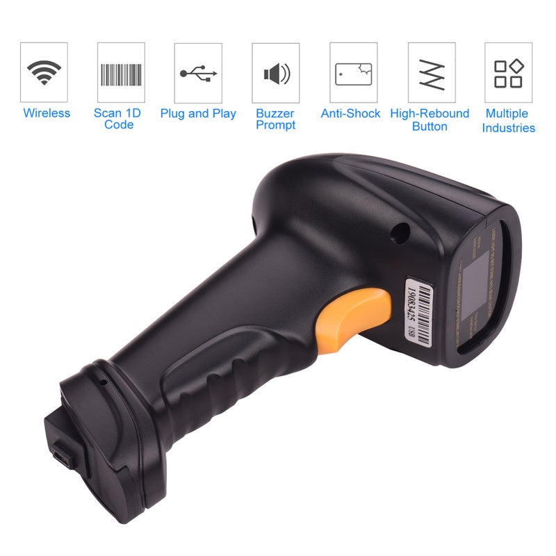 2.4G Wireless Handheld 1D Barcode Scanner Bar Code Reader with USB Cable Receiver Bracket Compatible with Linux Android MacOS Windows - Image 5