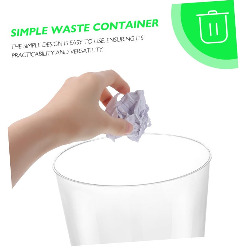 Pet Trash Can Without Lid Stylish Waste Container For Home Office Living Room Kitchen Workspace White Plastic - Image 5