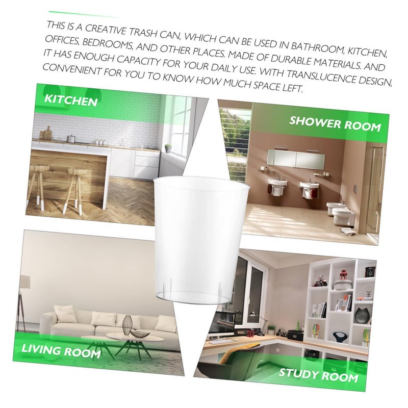 Pet Trash Can Without Lid Stylish Waste Container For Home Office Living Room Kitchen Workspace White Plastic - Image 4