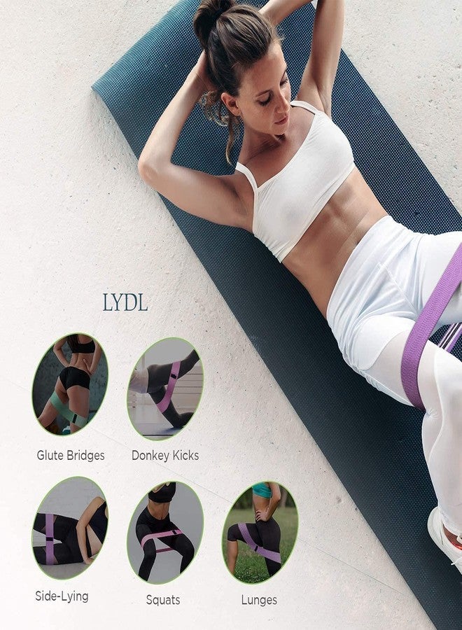 LYDL Resistance Bands Set for Women and Men, Upgraded Non Slip Booty Exercise Bands for Butt and Legs, Elastic Fabric Workout Bands for Home & Gym Fitness Training and Stretching - Image 5