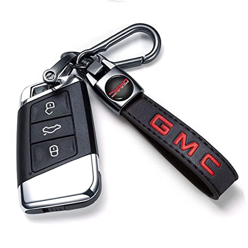 TACOMA Genuine Leather Car Keychain Fit for GMC Sierra Denali Canyon Terrain Yukon Jimmy Acadia Key Chain for Men and Women Family Present Key Ring AccessoriesBlack - Image 3