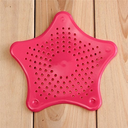 Lexazo Silicone Star Shape Drain Hair Catcher Kitchen Sink Strainer Bathroom Shower Sink Stopper Drain Cover Hair Trap Filter for Kitchen Bathroom Tub Random Colour 4 Pieces Multicolor - Image 4