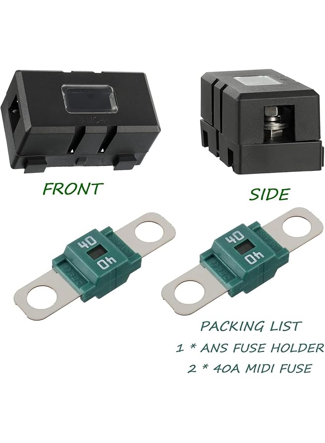 The White Shop Ans-H Fuse Holder And 2 Pieces High Current Fuse Screw Fuse For Cars, Trucks, Vehicles(40A) - Image 3