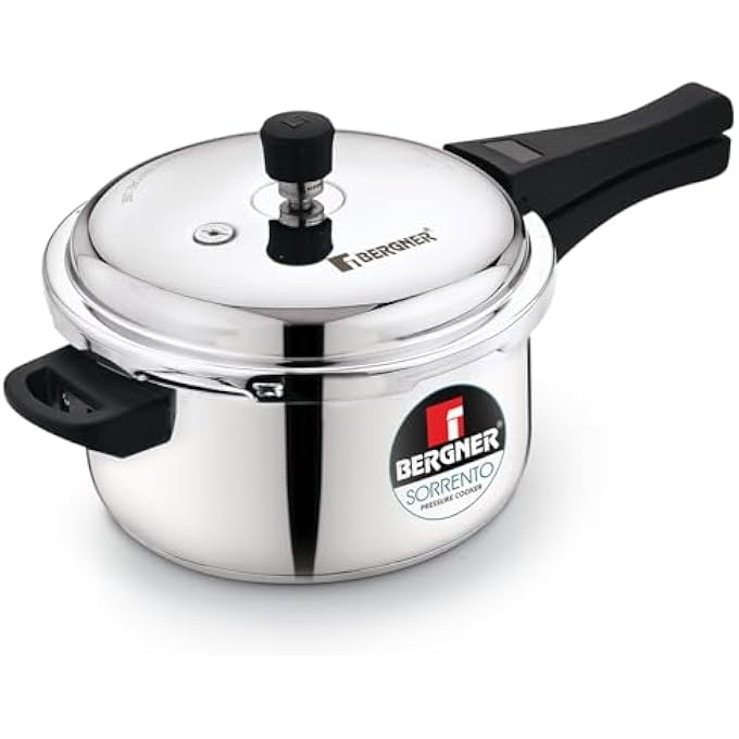 Unity Sorrento Stainless Steel Pressure Cooker With Outer Lid 5 Litres Triply Base Heavy Bottom - Image 1