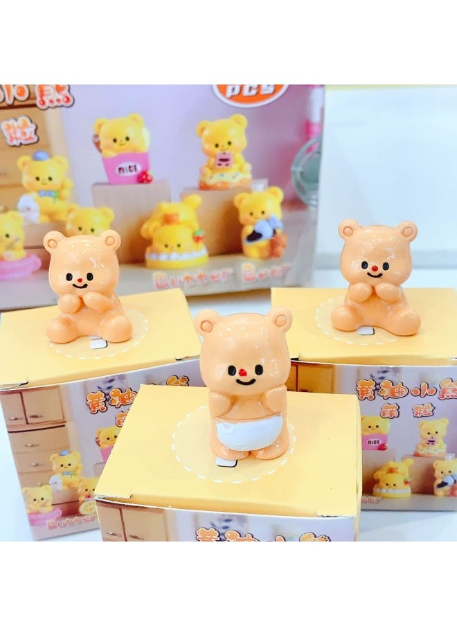 Generic - Cute Cartoon Butter Bear Fortune Blind Box Multi-style Mini Resin Doll Ornaments Video Game Clip Machine Must-have-Color:Ko-638 Trendy Little Cute Grains-Specifications:Order 24 Pieces/end Box According To Single Style - Image 1