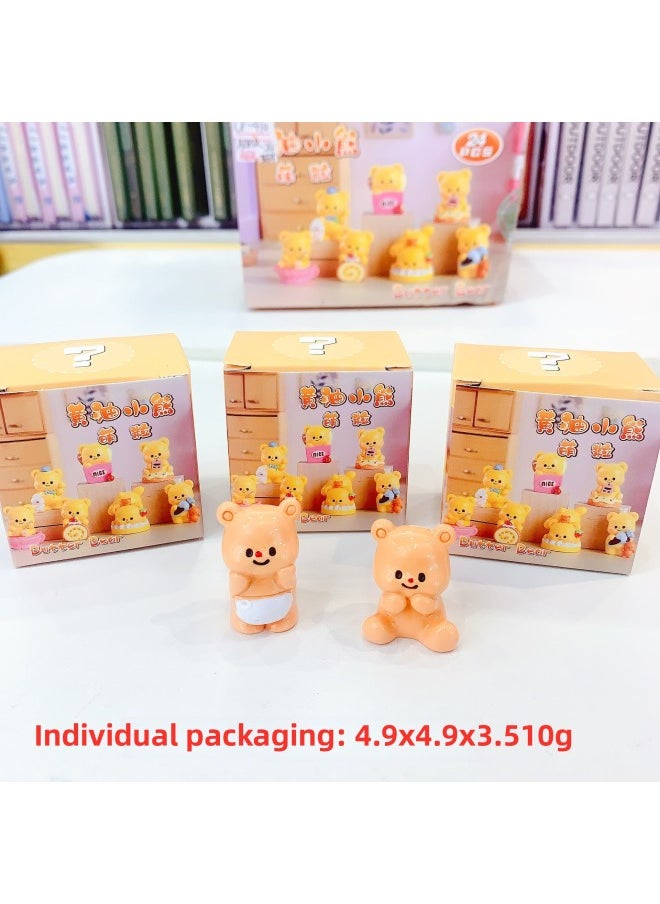 Generic - Cute Cartoon Butter Bear Fortune Blind Box Multi-style Mini Resin Doll Ornaments Video Game Clip Machine Must-have-Color:Ko-638 Trendy Little Cute Grains-Specifications:Order 24 Pieces/end Box According To Single Style - Image 1