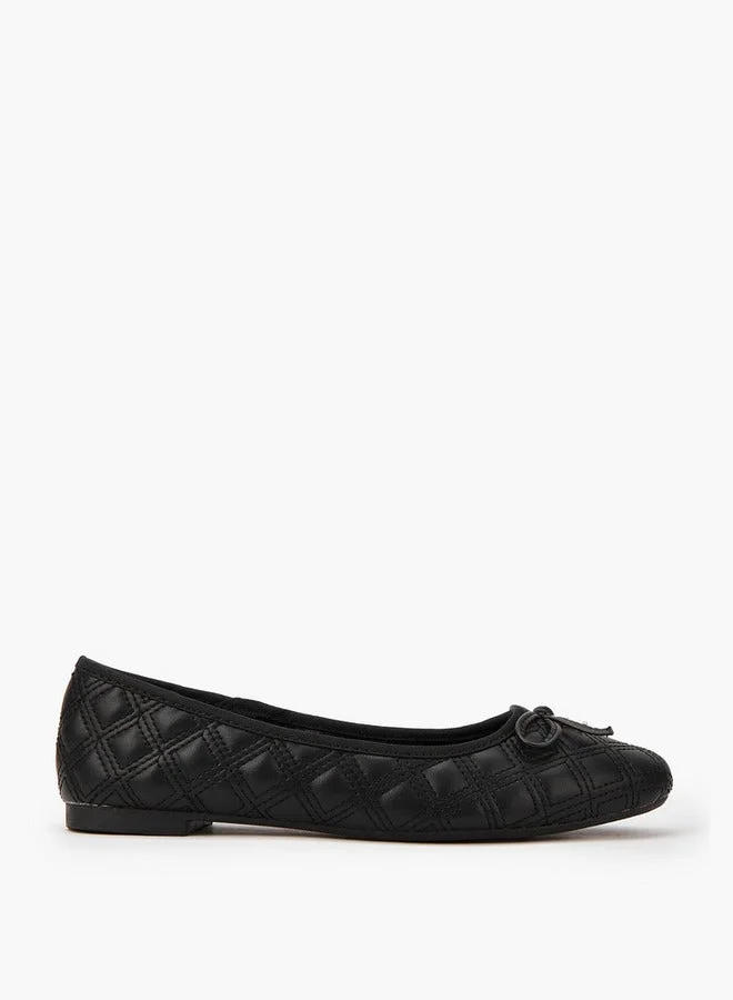 Bow Accent Slip-On Ballerina Shoes