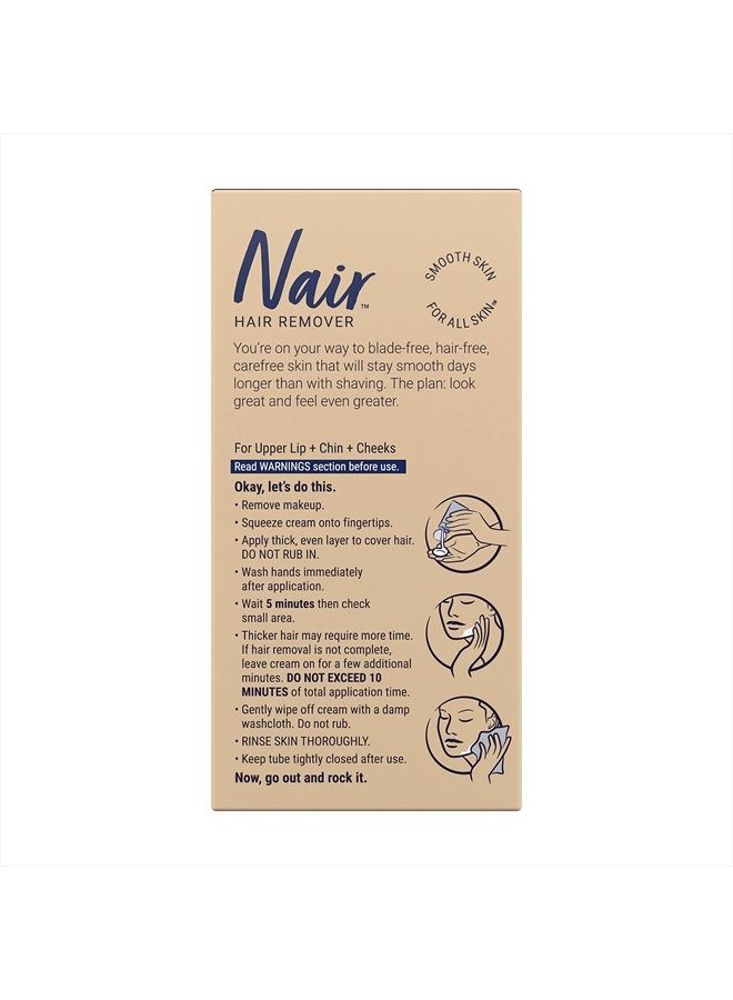 Nair Hair Remover Moisturizing Face Cream with Sweet Almond Oil 2 oz (Pack of 8) - Image 3