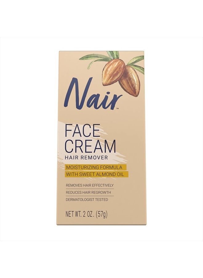 Nair Hair Remover Moisturizing Face Cream with Sweet Almond Oil 2 oz (Pack of 8) - Image 2