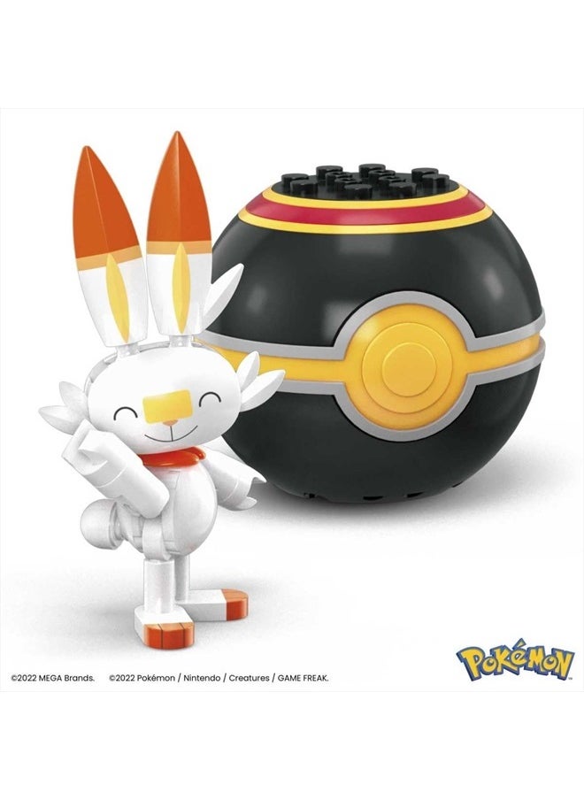 MEGA Construx Pokemon Series 17 Scorbunny Figure Building Set with Luxury Poke Ball  - Image 4