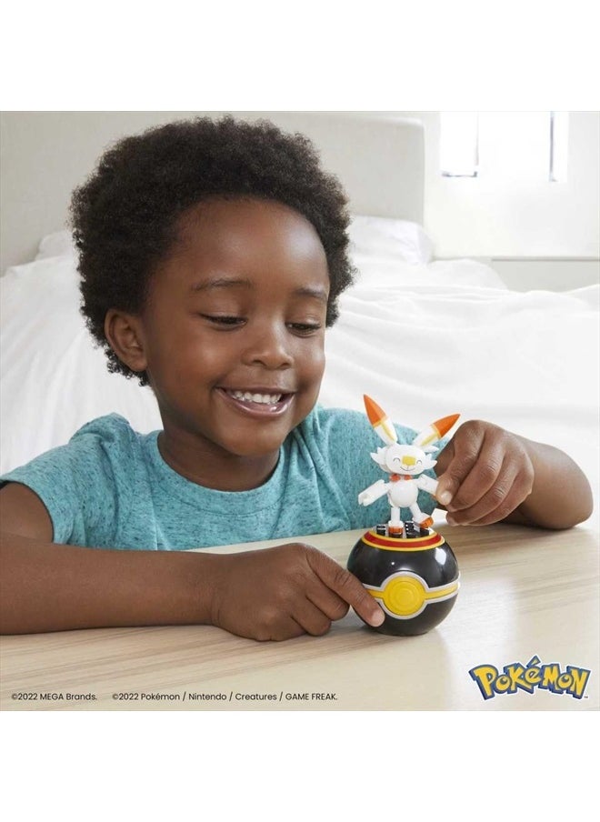 MEGA Construx Pokemon Series 17 Scorbunny Figure Building Set with Luxury Poke Ball  - Image 2