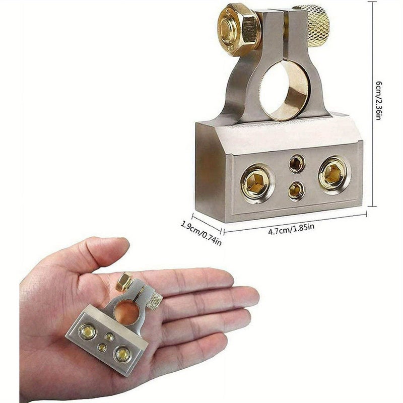 Silvery 2 X Battery Terminal 2/4/8/10 AWG Car Battery Positive And Negative Connection Plug With Washers And Cover - Image 3
