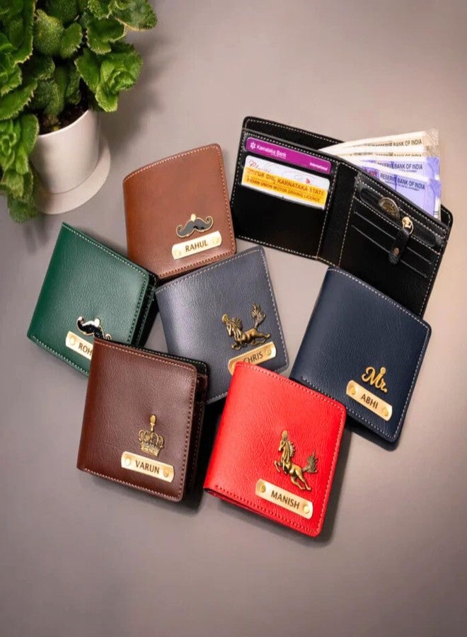 THE CUSTOMISED GIFT Personalized Name & Charm Leather Mens Customised Wallet | Gifts for Men Husband Boyfriend Staff Employees Clients Colleagues Friend (Grey) - Image 3