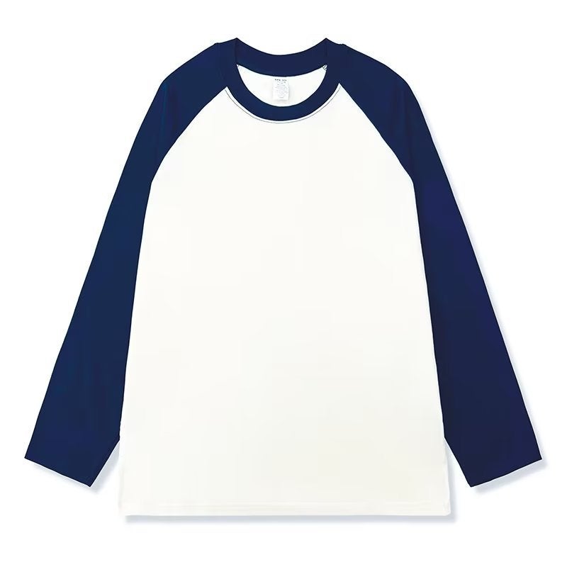 Raglan Long Sleeve T-Shirt Men'S And Women'S Ins Fashion Brand Hip Hop High Street Hong Kong Style Trend Loose Top T-Shirt - Image 1