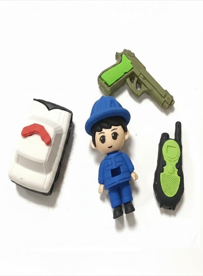 Blluex Premium 3D Puzzle Eraser Set for Kids – Themes (Space, Police, Firefighter, Sports) – Non-Toxic Detachable Rubber for School, Art & Return Gifts (Multi-Theme 3D Puzzle (16 Piece)) - Image 2