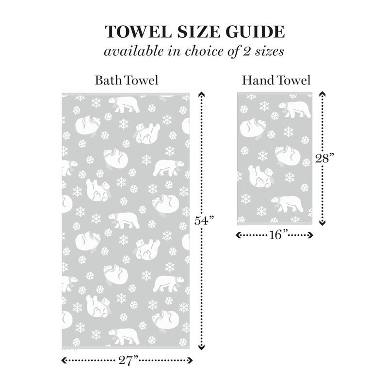MARTHA STEWART Premium 2pc Hand Towels Set (16in x 28in) 525 GSM 100% Cotton  Ultra Soft Highly Absorbant Luxurious Jacquard & Reversable Face/Hand Towel Set for Bathroom Arctic Bears