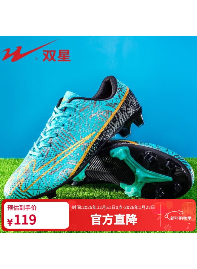 Shuangxing Football Shoes Men Women Adult Long Stud Ag Youth Sports Student Turf Compeion Training Shoes Moonlight Long Stud Size 46