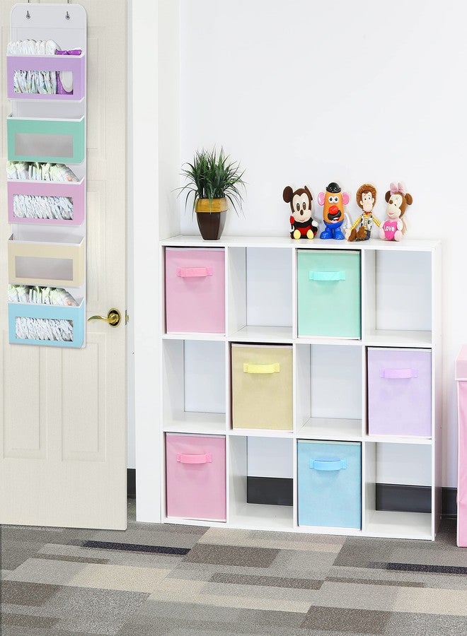 Simple Houseware 5 Clear Window Pocket Over Closet Door Storage Hanging Organizer for Bedroom, Bathroom, Pantry, Colorful - Image 3