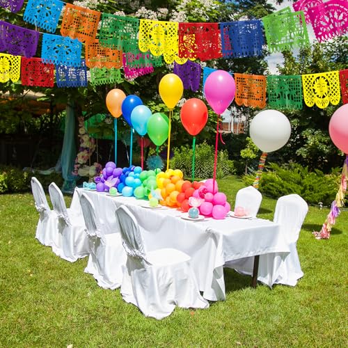 Heartome 18 FT Cinco De Mayo Party Decorations, 1 Pack Fiesta Banner with 9 Plastic Papel Picado, Colorful Mexican Theme Party Flag Banner Dia De Los Muertos Day of the Dead Hanging Decor Home Party Supplies - Image 5