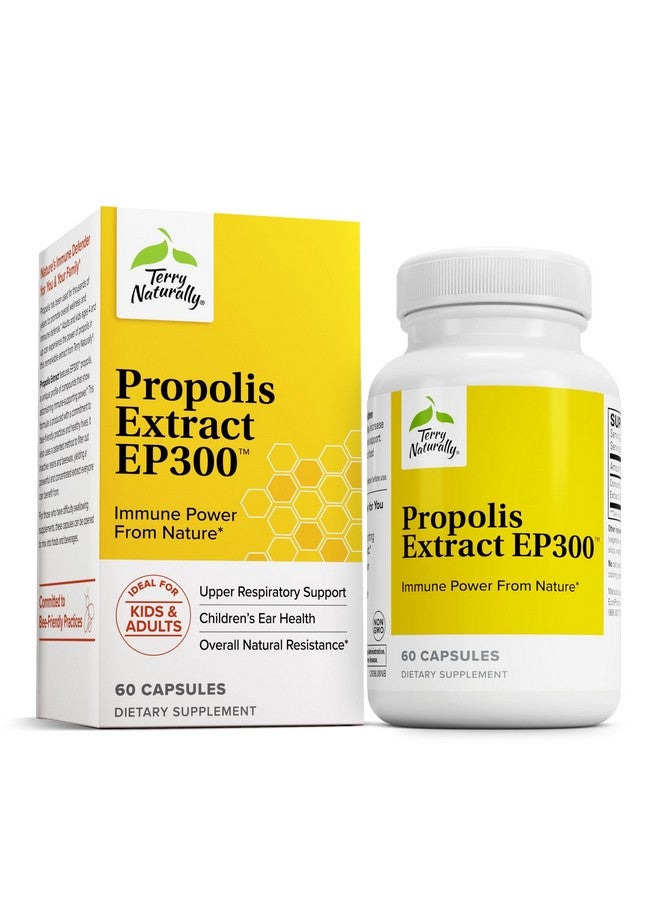 Terry Naturally Propolis Extract EP300 - Upper Respiratory & Immune System Support Supplement - Child & Adult Supplement with Bee Propolis Extract - 60 Capsules - Image 1