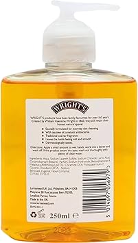 Wrights Hand Wash and Soap Bundle 2 x 250ml Antibacterial Hand Wash 4 Bars Traditional Soap with Coal Tar Fragrance Cleansing Nourishing - Image 3